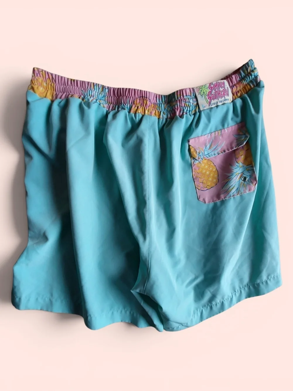 Simply Southern Men's Volley Swim Trunks Size XL Teal Blue